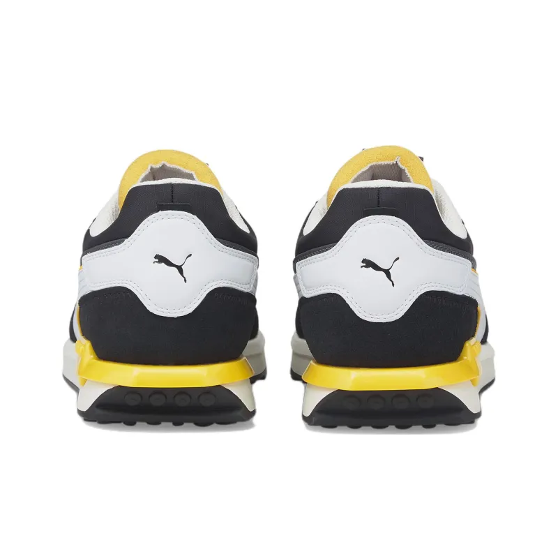 PUMA City Rider Electric Cushioning Anti-Slip And Wear-Resistant Low-Top Sports Casual Shoes Unisex Black White Yellow-3