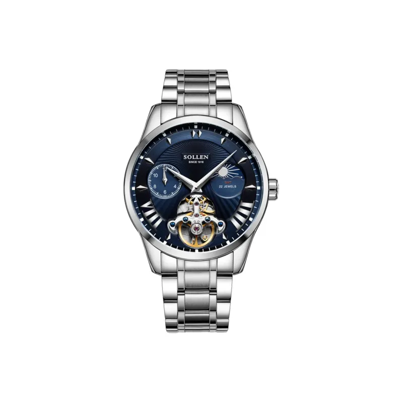SOLLEN Automatic Mechanical Movement Watch Men's Watches Black Dial SL302-7