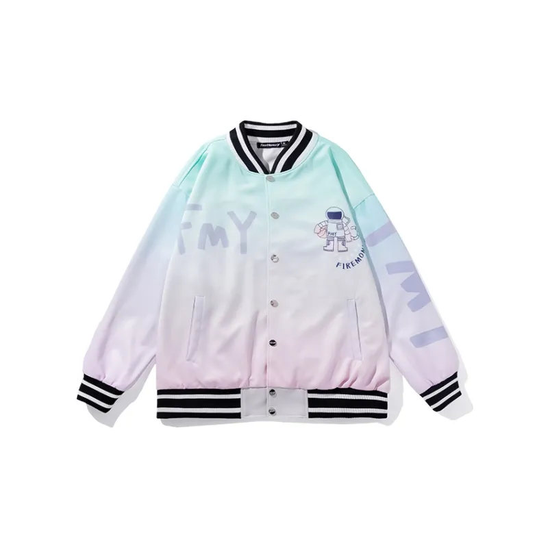 FireMonkey Fall Baseball Jacket Unisex Pink-1