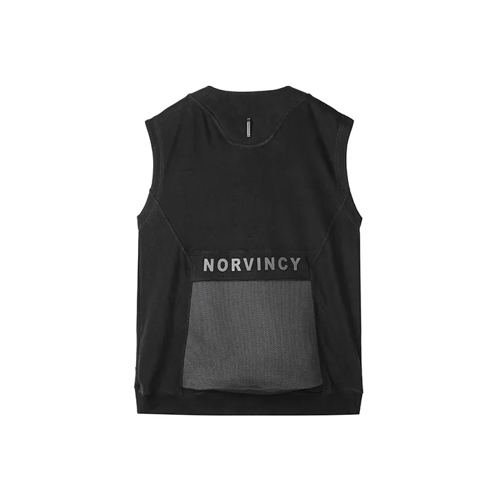 NORVINCY Comfortable And Breathable Sweat Wicking Zip Pocket 100% Cotton Tank Top Unisex-1