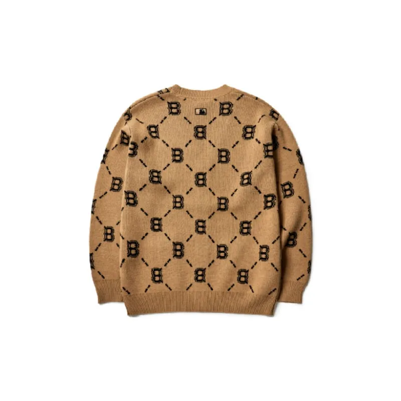 MLB Old Flower Sweaters Unisex Camel-1