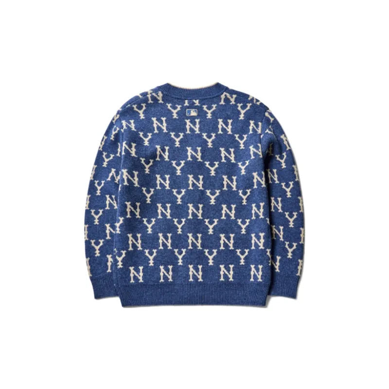 MLB Old Flower Sweaters Unisex Blue-1