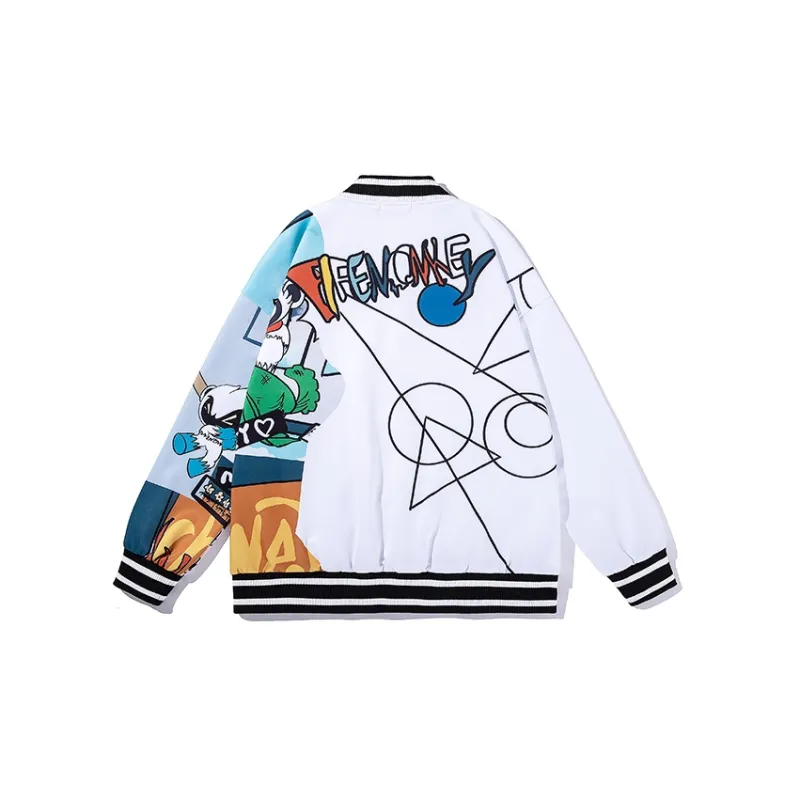 FireMonkey Baseball Jacket Unisex White-1