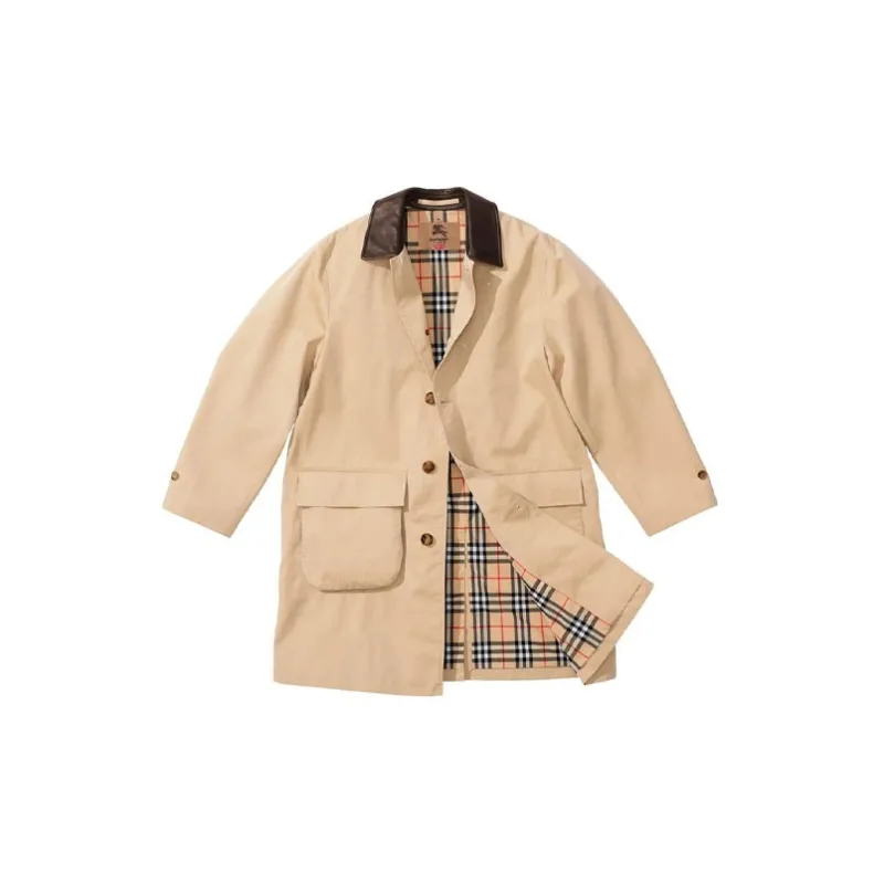 Supreme X Burberry Leather Collar Trench-2