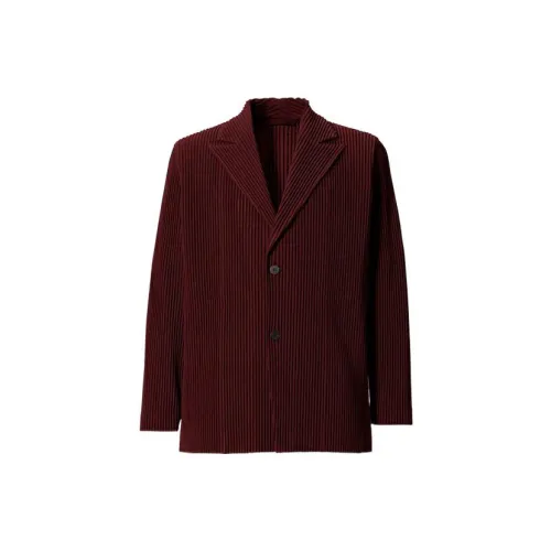 Homme Plissé Issey Miyake Business Suits Men Burgundy