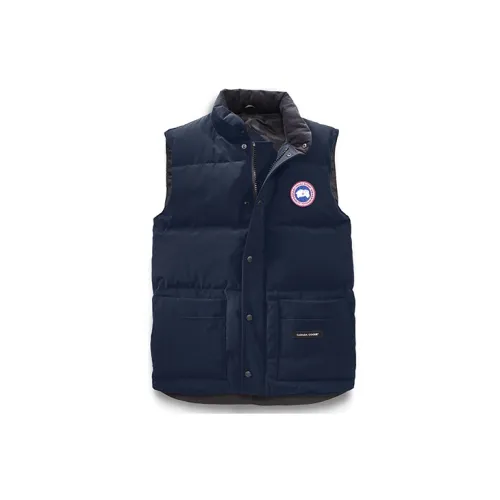 Canada Goose Logo Down Feather  Vest Male Blue