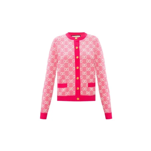 Gucci Full Cotton Wool Cardigan For Women Pink Female