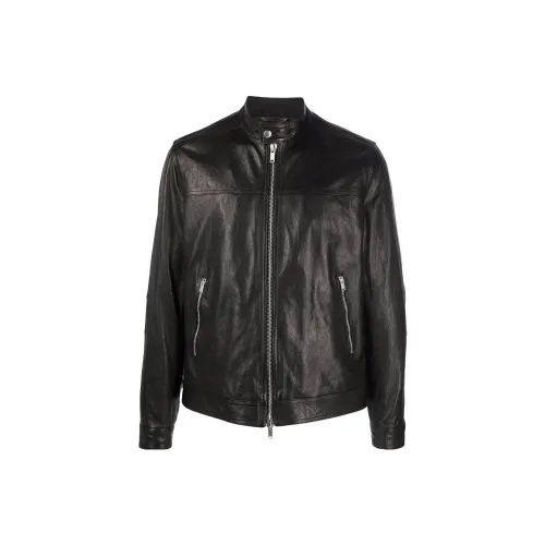 Dondup Leather Jackets Men Black