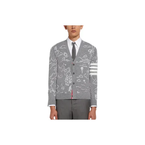 THOM BROWNE Cashmere Sweaters Men Light Gray