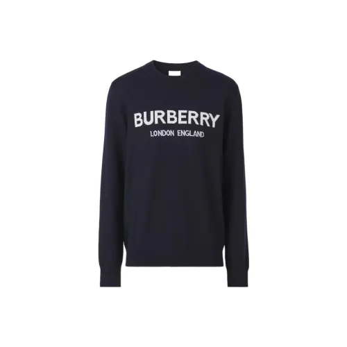 Burberry Logo Intarsia Wool Blend Sweater 