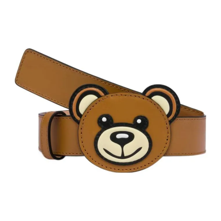 MOSCHINO Leather Belts Unisex Brown-1