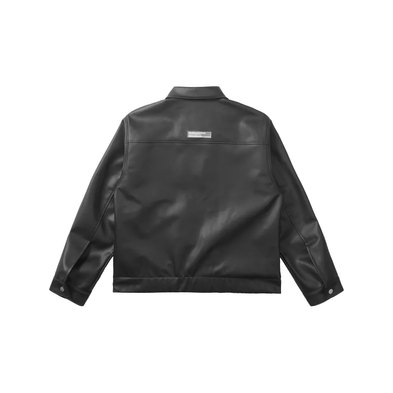 HARSH AND CRUEL Leather Jackets Unisex Black-1