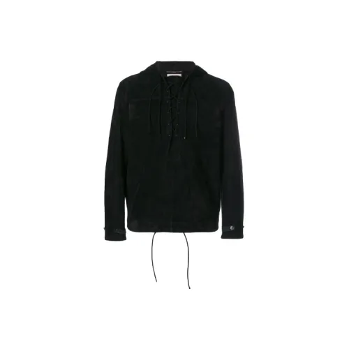 SAINT LAURENT Leather Jackets Men Black