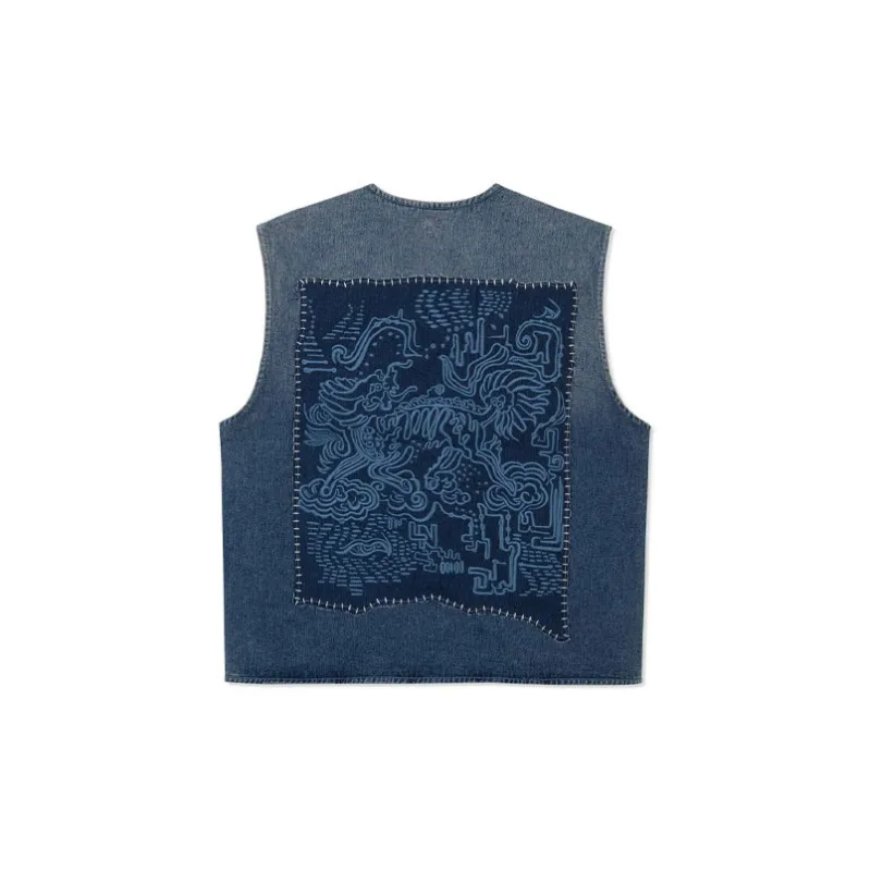 LiNing Vest Men's Deep Light Denim Blue Gradient-1