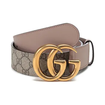 GUCCI Leather Belts Women's Beige Ebony/Gray Pink