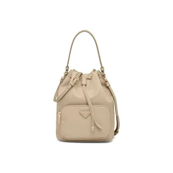 PRADA Nylon Bucket Bags One Shoulder Handbags Regular Women's Beige