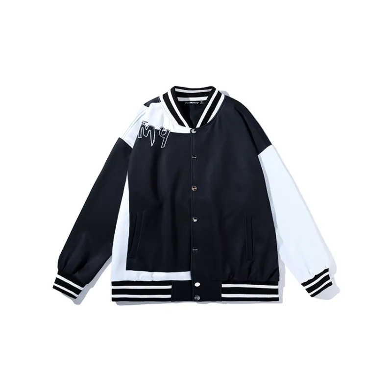 FireMonkey Baseball Jacket Unisex Black White-1