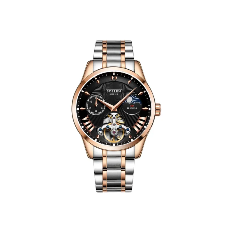 SOLLEN Automatic Mechanical Movement Watch Men's Watches Black Dial SL302-9