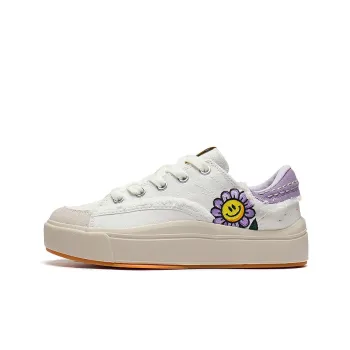 LiNing Comfy Low Top Skateboard Shoes Women's White Purple