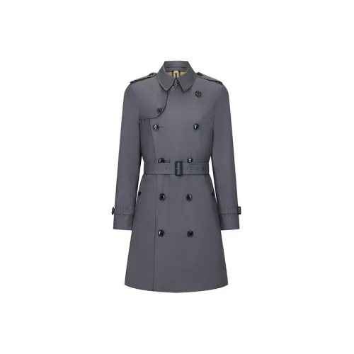 Burberry Trench Coats Men Dark Gray