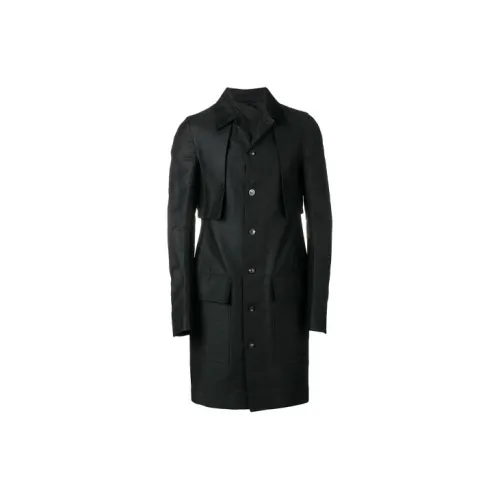 RICK OWENS Trench Coats Men Black