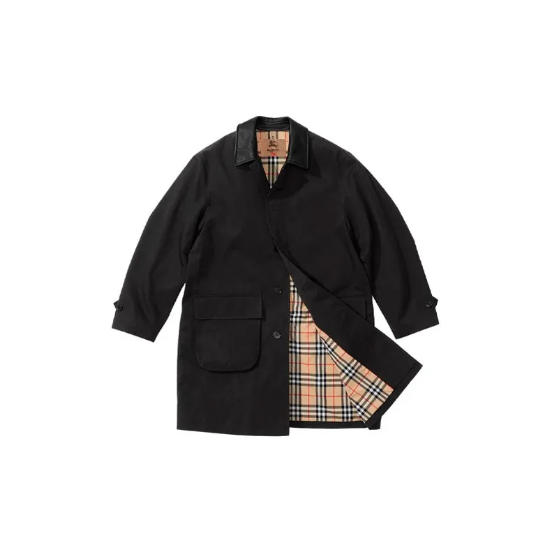Supreme X Burberry Leather Collar Trench-8