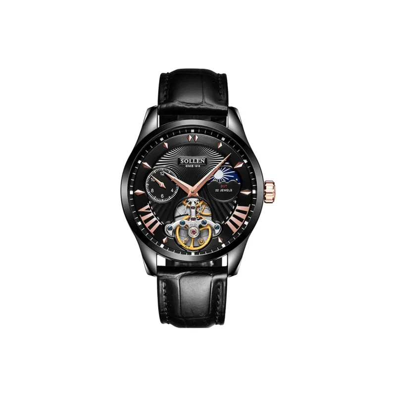 SOLLEN Automatic Mechanical Movement Watch Men's Watches Black Dial SL302-6
