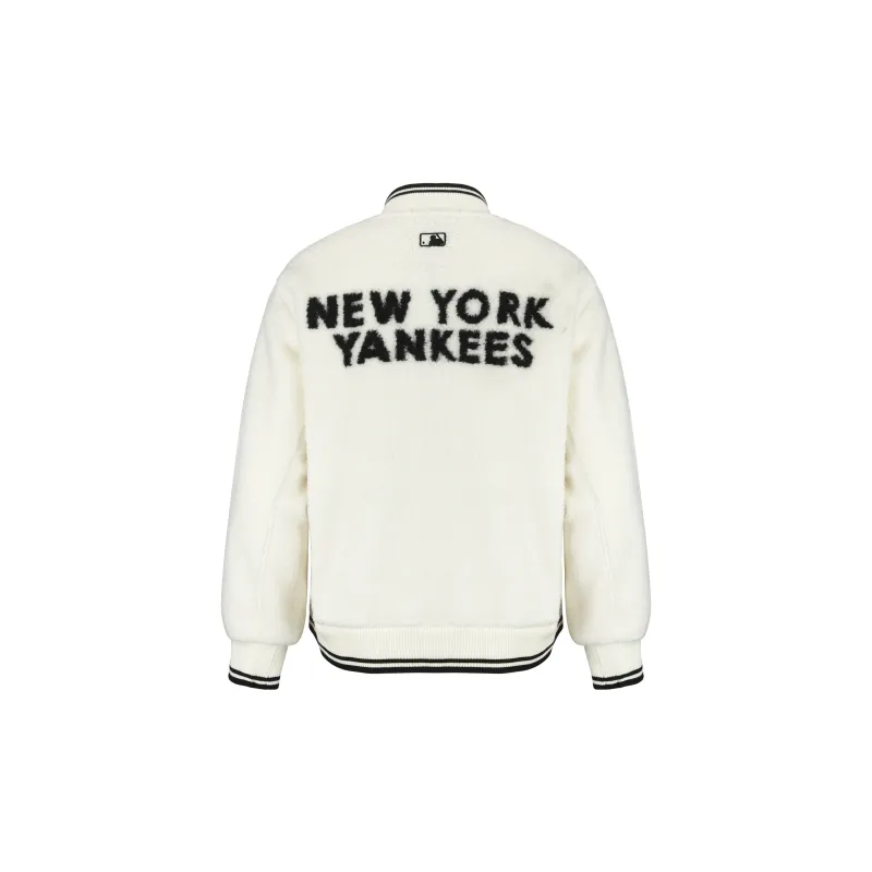 MLB New York Yankees Velvet Jackets Unisex Ivory White-1