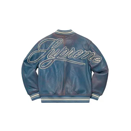 Supreme Painted Leather Varsity Jacket-2