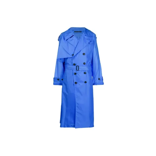 Yohji Yamamoto Trench Coats Men Blue