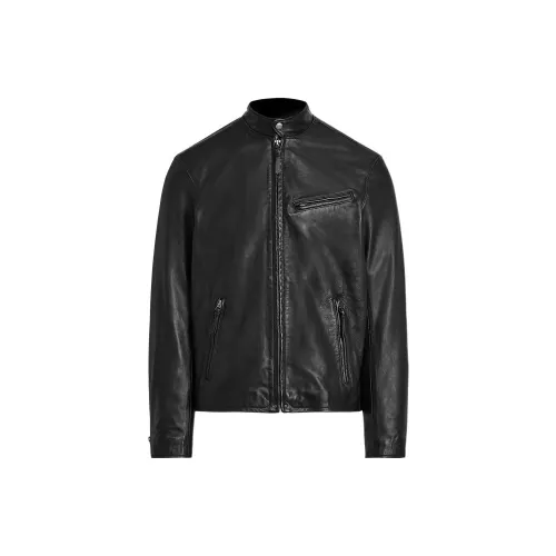 Polo Ralph Lauren Leather Jackets Men Black