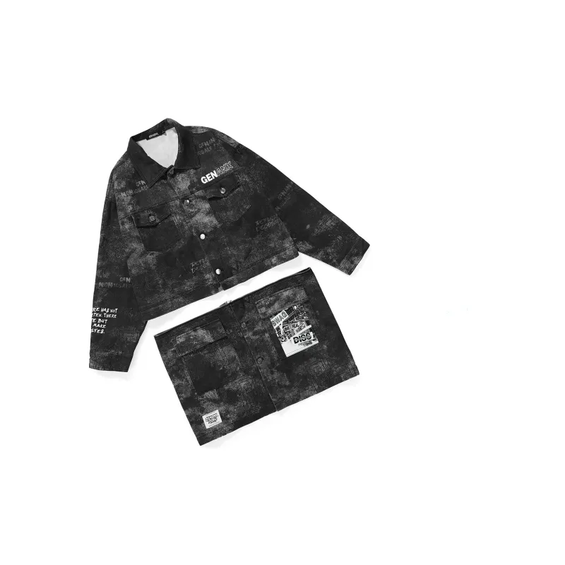 GENANX Trench Coats Unisex Black Gray Color-2