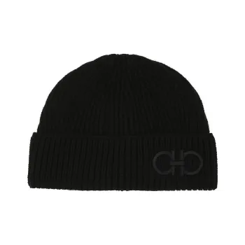 Ferragamo Logo Embroidered Beanie