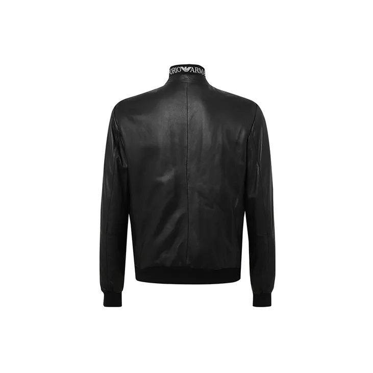 EMPORIO ARMANI FW21 Leather Jacket Men's Black-1