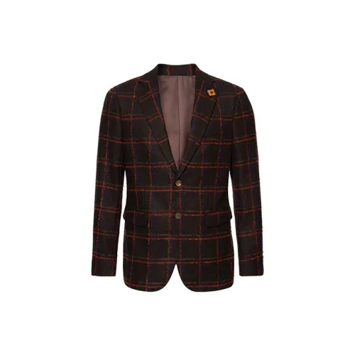 LIU·JO UOMO Business Suits Men Orange Check