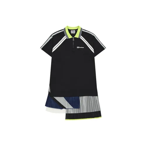 FILA FUSION Short-Sleeved Dresses Women's Elegant Black