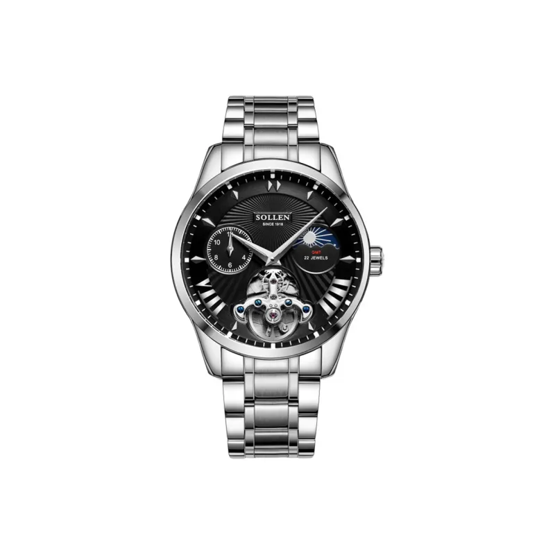 SOLLEN Automatic Mechanical Movement Watch Men's Watches Black Dial SL302-8