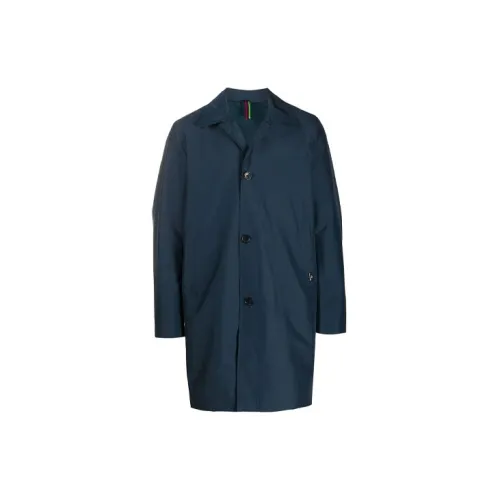 PS By Paul Smith Trench Coats Men Blue