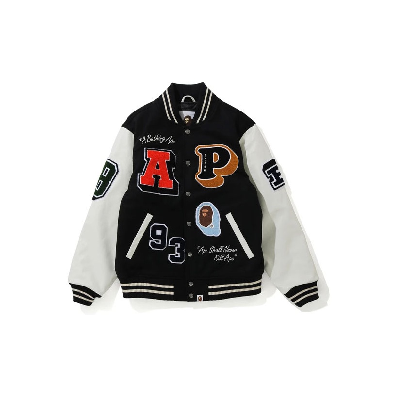 A BATHING APE X Neighborhood Varsity Jacket XL - POIZON