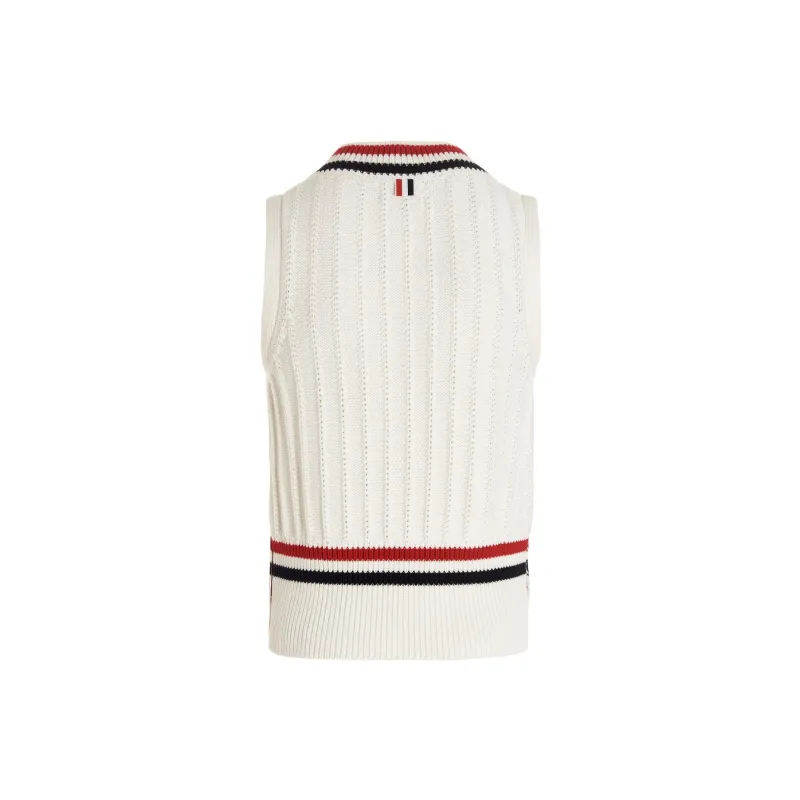 THOM BROWNE Striped trim Knitted Vest-1
