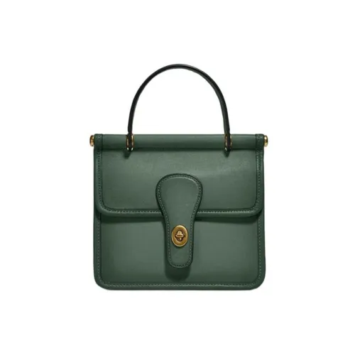 COACH Willis Cow Leather Handbag Shoulder Bag Crossbody Bag Small Size Women's Green