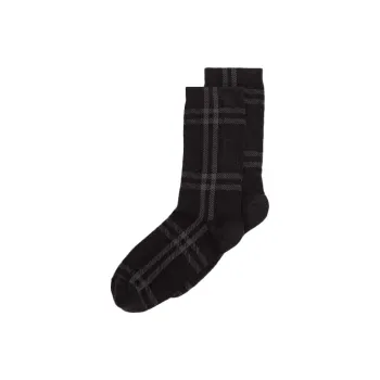 Burberry Check Intarsia Technical Socks 'Dark Charcoal'
