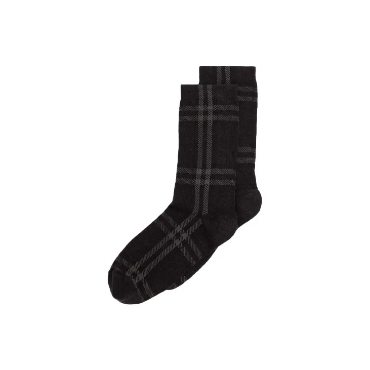 Burberry Check Intarsia Technical Socks 'Dark Charcoal'-0