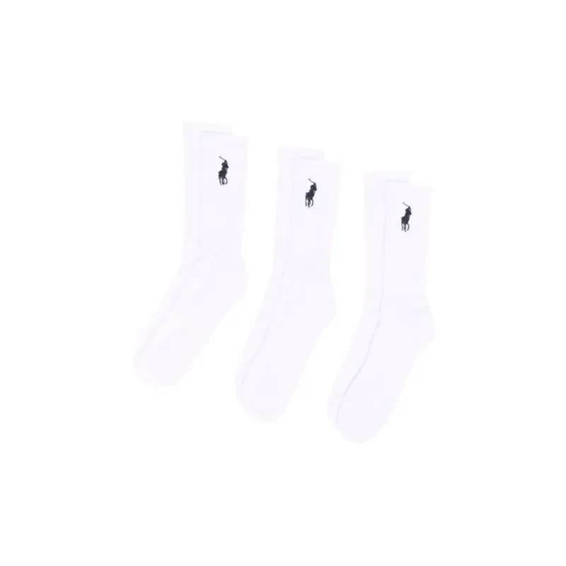 Polo Ralph Lauren Mid Calf Socks Unisex 3 Pack White-0