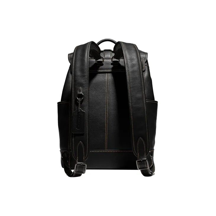 COACH Carriage Leather Backpack Large Size Men's Black-1