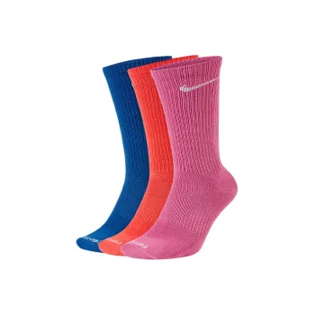Nike Everyday Plus Lightweight Mid Calf Socks Unisex 3 Pack Pink Blue