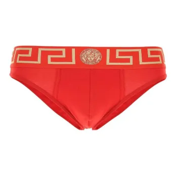 VERSACE Men's Embroidery Briefs Red