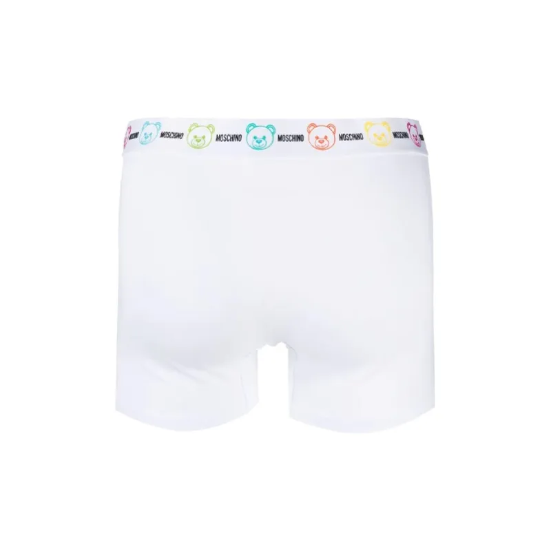 MOSCHINO Men's SS21 Printing Boxer Briefs 1 Packs White-1