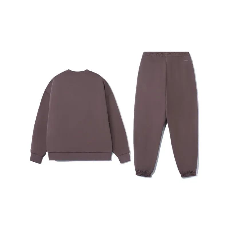 LiNing Training Series Sweatshirt Set Unisex Sparrow Brown-1