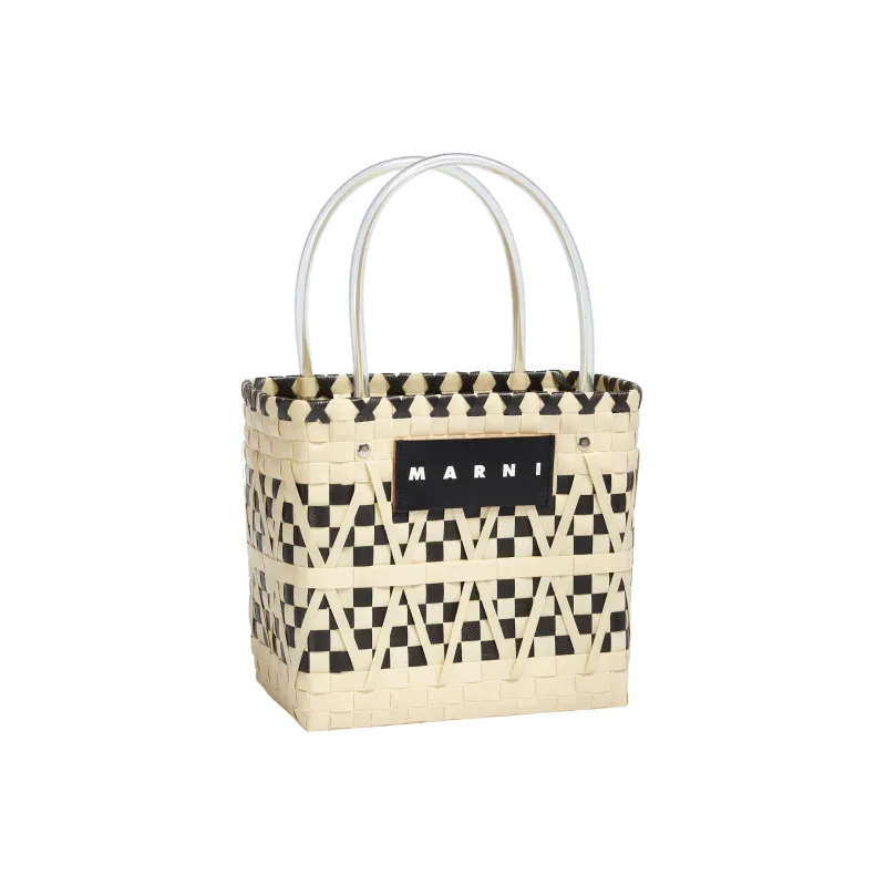MARNI Polypropylene Basket Bag Tote Bag Shopping Bag Handbag Regular Women's Beige/Black-2